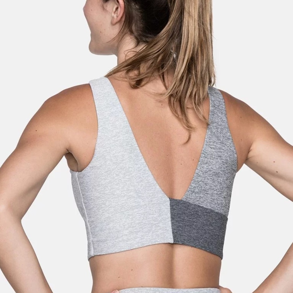 Outdoor Voices Gray Colorblock Sports Bra
